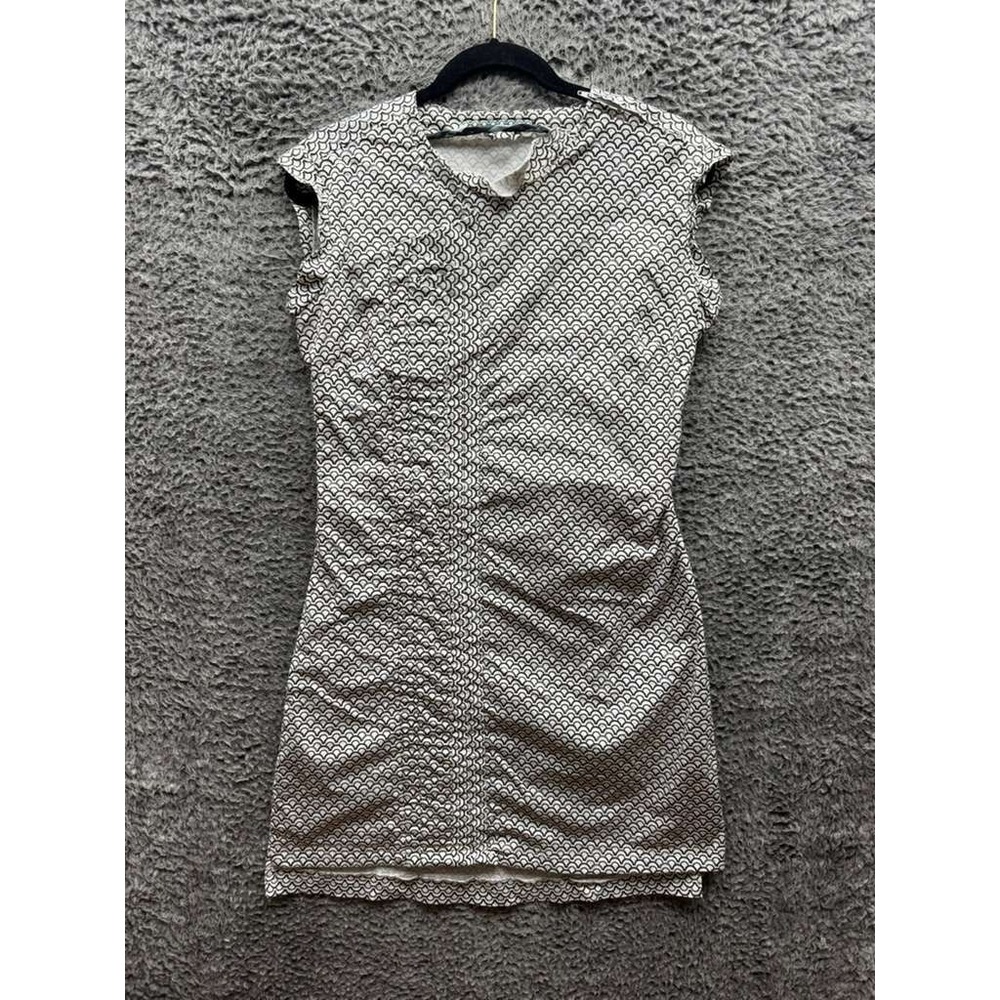 SkunkFunk Fan Print Sleeveless Bodycon‎ Mini Dress Black White Womens Size 3